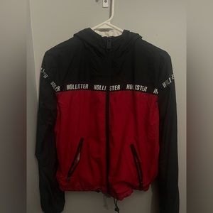 Hollister Red and Black Logo Windbreaker